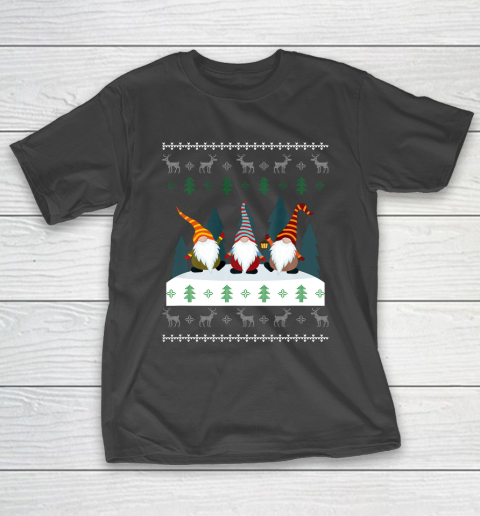 Cute Garden Gnomes Xmas Elf Holiday Ugly Christmas T-Shirt