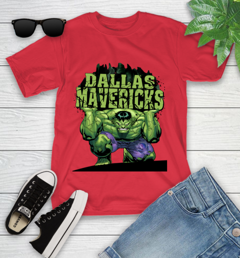 Dallas Mavericks NBA Basketball Incredible Hulk Marvel Avengers Sports Youth T-Shirt 10