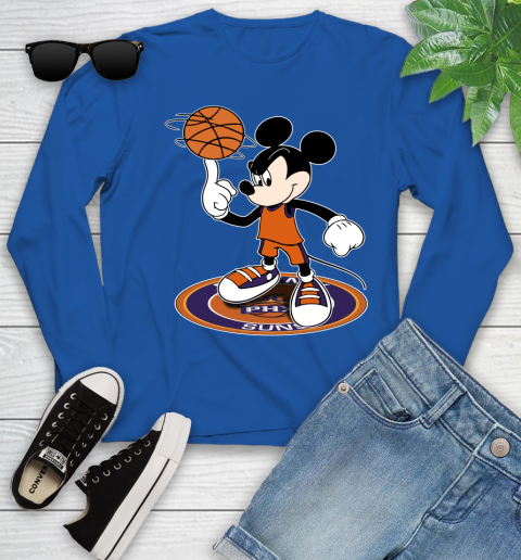 NBA Basketball Phoenix Suns Cheerful Mickey Disney Shirt Youth Long Sleeve 10