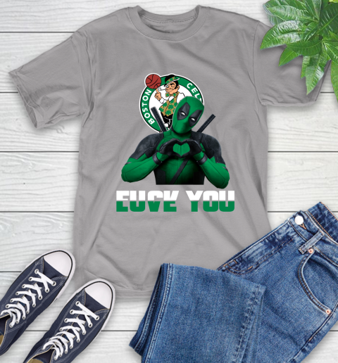 NBA Boston Celtics Deadpool Love You Fuck You Basketball Sports T-Shirt 6