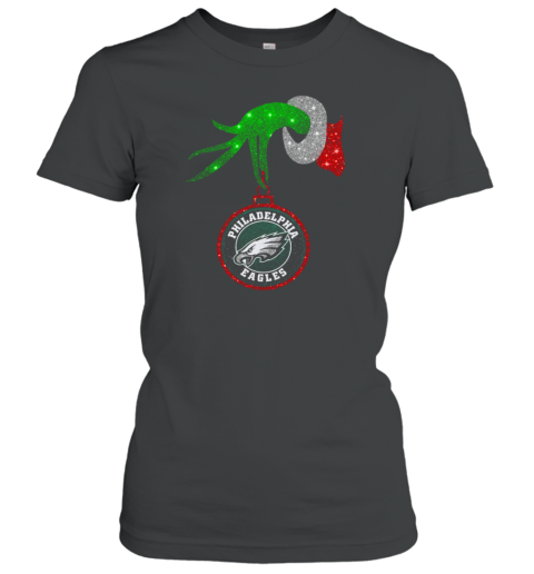 Grinch Hand Holding Philadelphia Eagles Christmas Women's T-Shirt