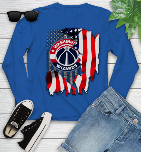 Washington Wizards NBA Basketball American Flag Youth Long Sleeve 10