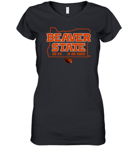 NCAA Oregon State Football Beaver State Women's V-Neck T-Shirt