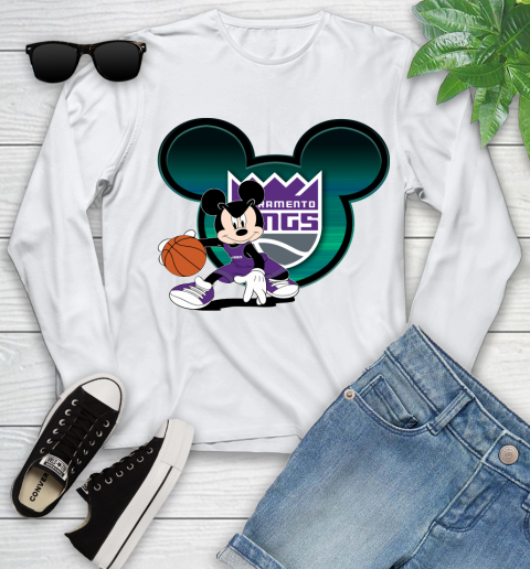 NBA Sacramento Kings Mickey Mouse Disney Basketball Youth Long Sleeve