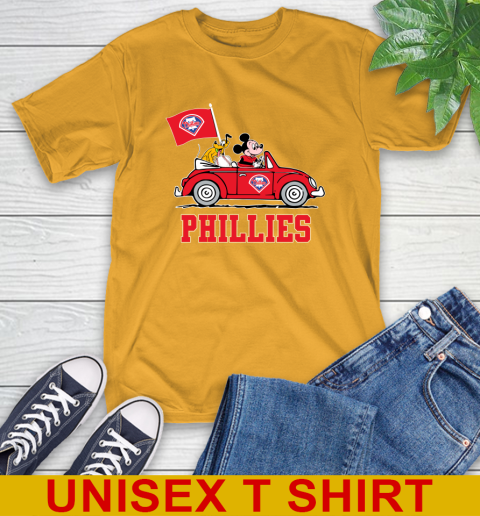 MLB Baseball Philadelphia Phillies Pluto Mickey Driving Disney Shirt T-Shirt 3