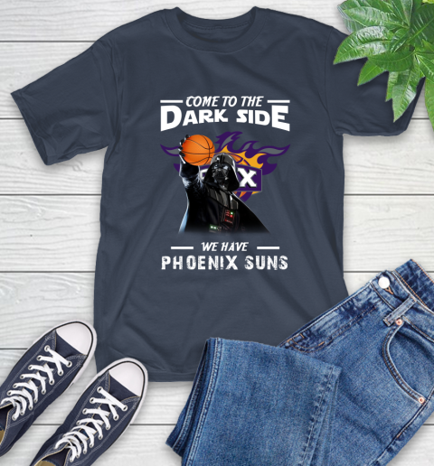 NBA Come To The Dark Side We Have Phoenix Suns Star Wars Darth Vader Basketball T-Shirt 3