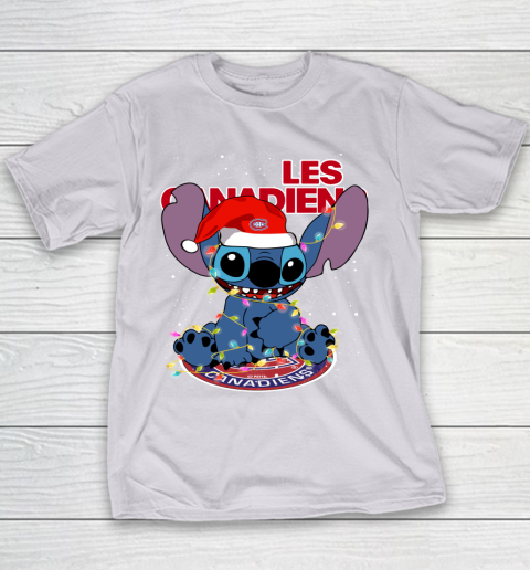 Montreal Canadiens NHL Hockey noel stitch Christmas Youth T-Shirt 2