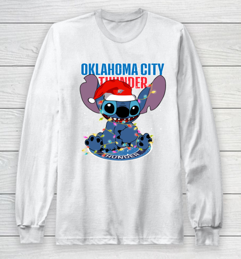 Oklahoma City Thunder NBA noel stitch Basketball Christmas Long Sleeve T-Shirt