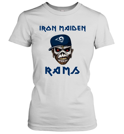 NFL Los Angeles Rams Iron Maiden Rock Band Music Football Sports j3ssTKpqWsT ladies t shirt 20 95 151514 front white