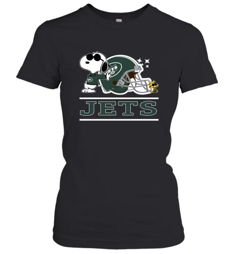 The New York Jets Joe Cool And Woodstock Snoopy Mashup Women's T-Shirt