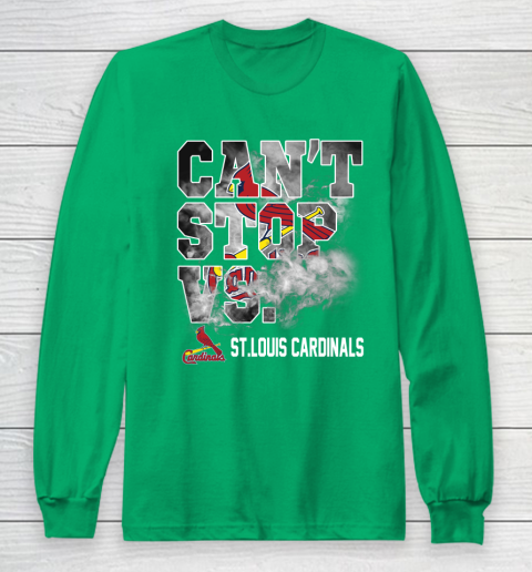 MLB St.Louis Cardinals Baseball Can't Stop Vs Cardinals Long Sleeve T-Shirt 4