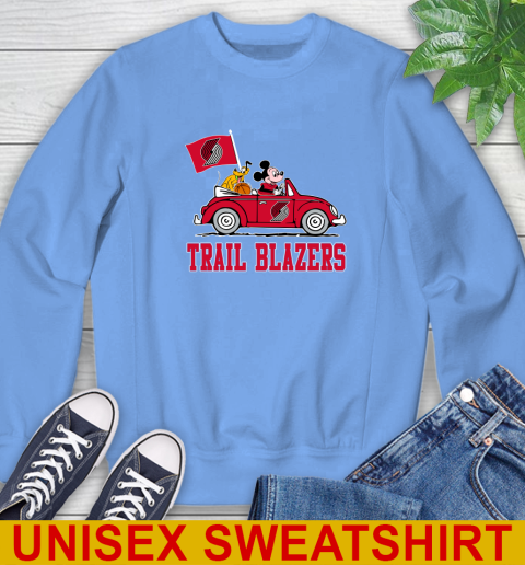 NBA Basketball Portland Trail Blazers Pluto Mickey Driving Disney Shirt Sweatshirt 11