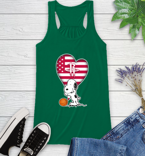 Houston Rockets NBA Basketball The Peanuts Movie Adorable Snoopy Racerback Tank 7