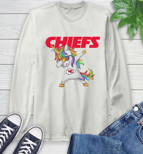 Kansas City Chiefs NFL Football Funny Unicorn Dabbing Sports Long Sleeve T-Shirt 12
