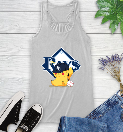 MLB Pikachu Baseball Sports Tampa Bay Rays Racerback Tank