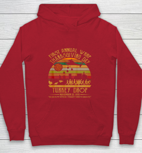 WKRP Thanksgiving Day Turkey Drop Youth Hoodie 7