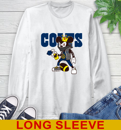 Indianapolis Colts NFL Football Mickey Peace Sign Sports Long Sleeve T-Shirt