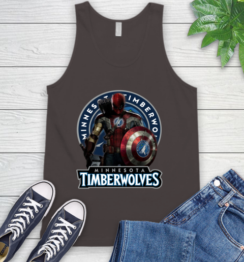 Minnesota Timberwolves NBA Basketball Captain America Thor Spider Man Hawkeye Avengers Tank Top 7