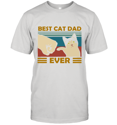 Best Cat Dad Ever Fist Dash With Cat Vintage Unisex Jersey Tee