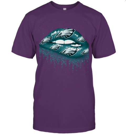 Biting Glossy Lips Sexy Philadelphia Eagles NFL Football Unisex Jersey Tee 