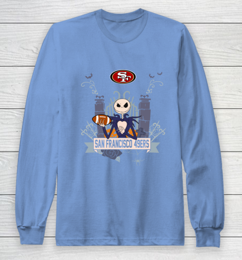 NFL San Francisco 49ers Football Jack Skellington Halloween Long Sleeve T-Shirt 8