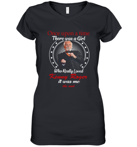 There Was A Girl Loved Kenny Rogers Women's V-Neck T-Shirt