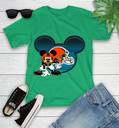 NFL Cleveland Browns Mickey Mouse Disney Football T Shirt Youth T-Shirt 6