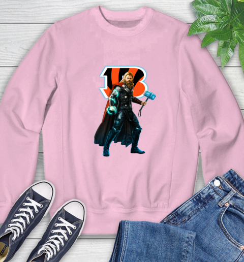 NFL Thor Avengers Endgame Football Cincinnati Bengals Sweatshirt 9
