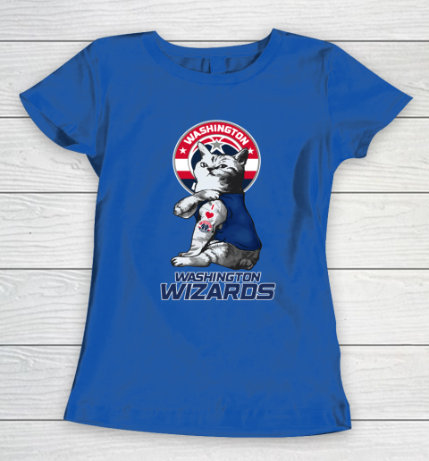 NBA Basketball My Cat Loves Washington Wizards Women's T-Shirt 8