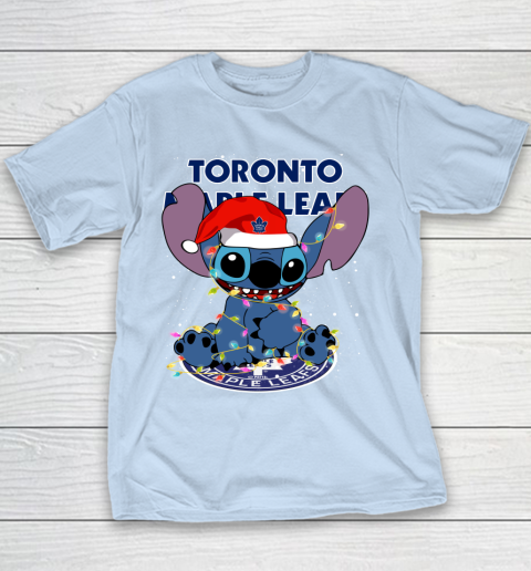 Toronto Maple Leafs NHL Hockey noel stitch Christmas Youth T-Shirt 4