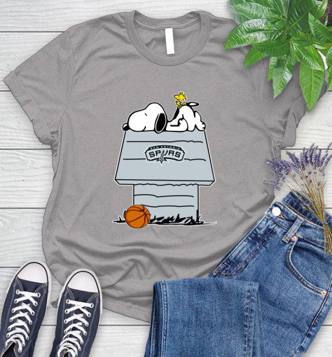 San Antonio Spurs NBA Basketball Snoopy Woodstock The Peanuts Movie Women's T-Shirt 5