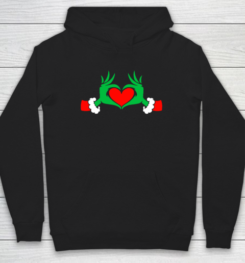 Funny Elf With Cute Heart Hands Style Christmas Costumes Hoodie