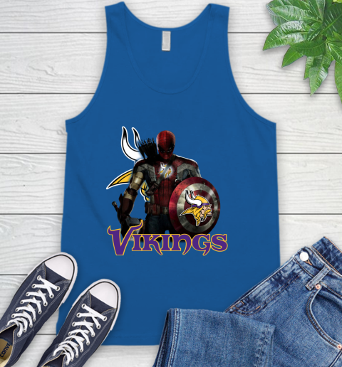 NFL Captain America Thor Spider Man Hawkeye Avengers Endgame Football Minnesota Vikings Tank Top 5