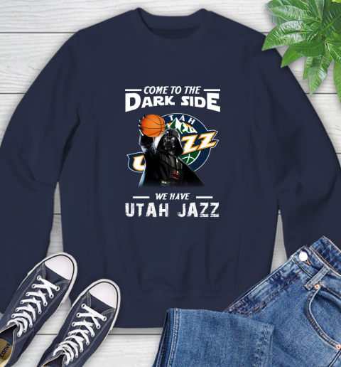 NBA Come To The Dark Side We Have Utah Jazz Star Wars Darth Vader Basketball Sweatshirt 2