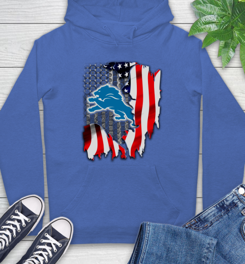 Detroit Lions NFL Football American Flag Hoodie 9