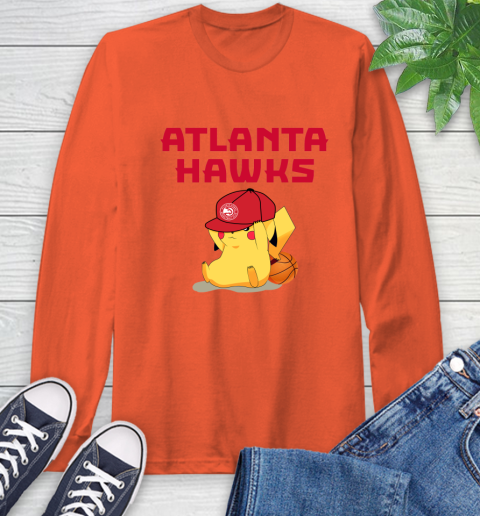 NBA Pikachu Basketball Sports Atlanta Hawks Long Sleeve T-Shirt 5