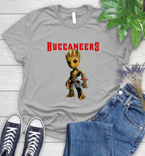Tampa Bay Buccaneers NFL Football Groot Marvel Guardians Of The Galaxy Women's T-Shirt 5
