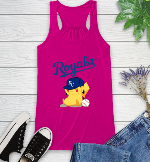 MLB Pikachu Baseball Sports Kansas City Royals Racerback Tank 8