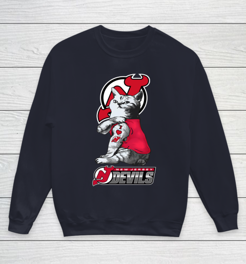 NHL My Cat Loves New Jersey Devils Hockey Youth Sweatshirt 2