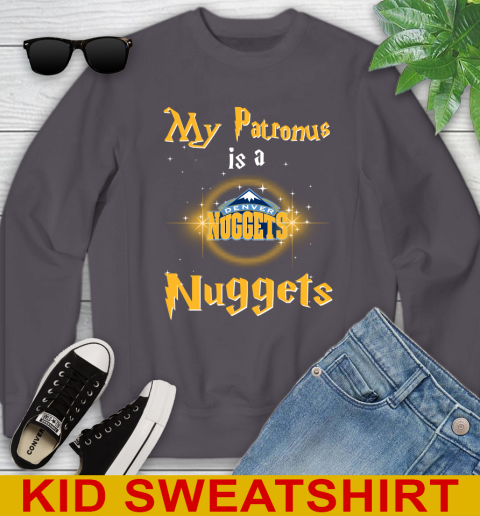 NBA Basketball Harry Potter My Patronus Is A Denver Nuggets Youth Sweatshirt 5