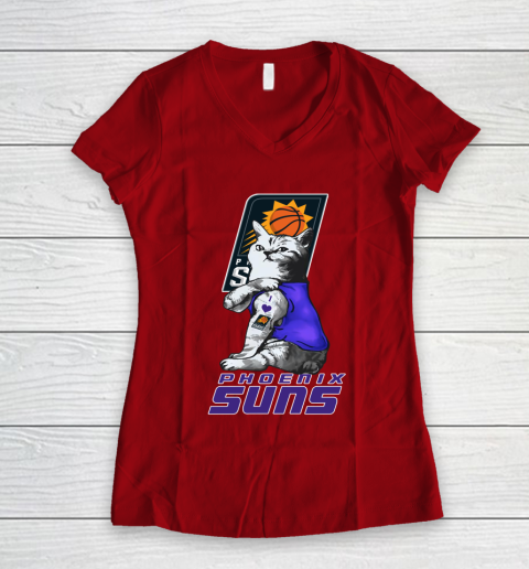 NBA Basketball My Cat Loves Phoenix Suns Women's V-Neck T-Shirt 9 NBA Basketball My Cat Loves Phoenix Suns Women's V-Neck T-Shirt - Image 9
