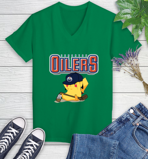 NHL Pikachu Hockey Sports Edmonton Oilers Women's V-Neck T-Shirt 6 NHL Pikachu Hockey Sports Edmonton Oilers Women's V-Neck T-Shirt - Image 6