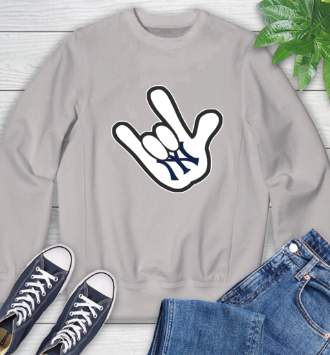 New York Yankees MLB Baseball Mickey Rock Hand Disney Sweatshirt 12