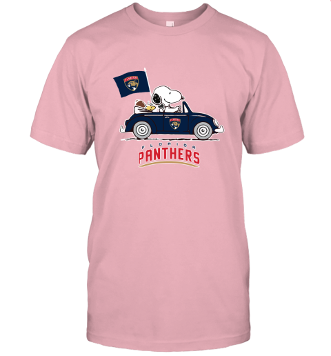 Snoopy And Woodstock Ride The Floria Panthers Car NFL Unisex Jersey Tee