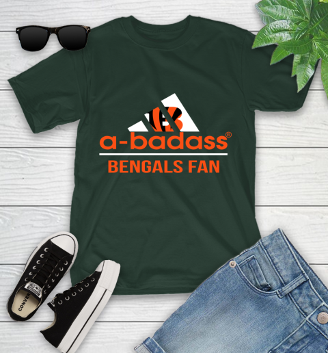 NFL A Badass Cincinnati Bengals Fan Adidas Football Sports 1 Youth T-Shirt 5
