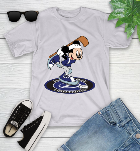NHL Hockey Tampa Bay Lightning Cheerful Mickey Disney Shirt Youth T-Shirt 4