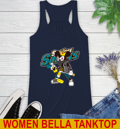 San Jose Sharks NHL Hockey Mickey Peace Sign Sports Racerback Tank 12 San Jose Sharks NHL Hockey Mickey Peace Sign Sports Racerback Tank - Image 12