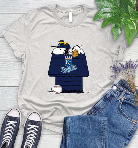MLB Kansas City Royals Snoopy Woodstock The Peanuts Movie Baseball T Shirt Women's T-Shirt