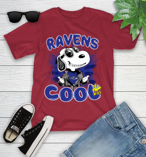 NFL Football Baltimore Ravens Cool Snoopy Shirt Youth T-Shirt 12