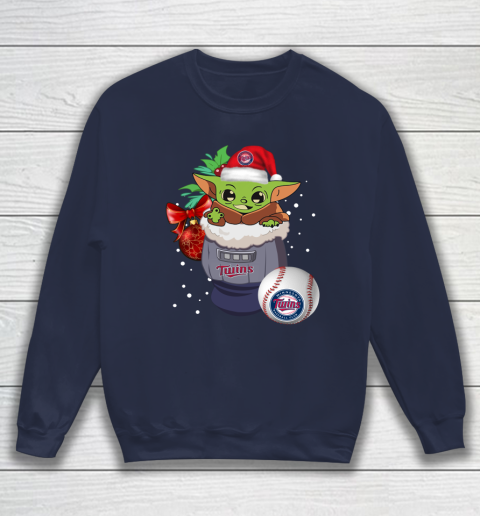 Minnesota Twins Christmas Baby Yoda Star Wars Funny Happy MLB Sweatshirt 3